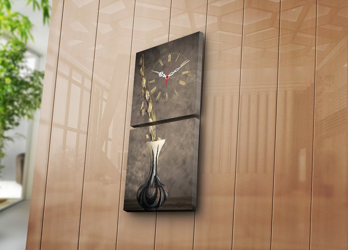 Wallity Conjunto de 2 Relojes de Pared Decorativos de Lienzo Multicolor Wallity Conjunto de 2 Relojes de Pared Decorativos de Lienzo Multicolor